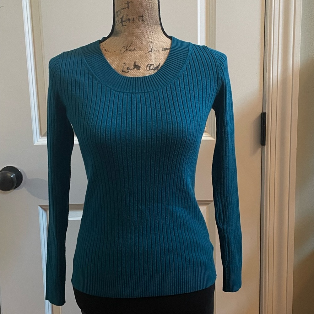 Merona Teal Ribbed Knit Sweater